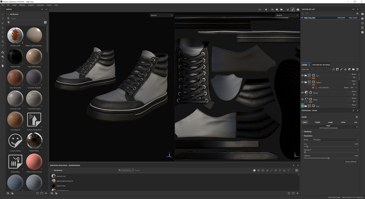 Substance Painter Shoe texture fabric